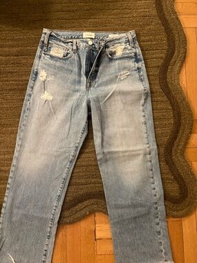 Frame Denim Light Wash Distressed Boyfriend Jeans